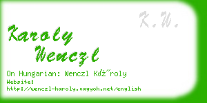 karoly wenczl business card